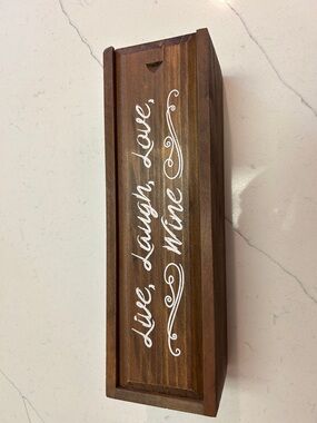 Wooden Wine Box Decor/Gift Box - “Live, Laugh, Love, Wine”